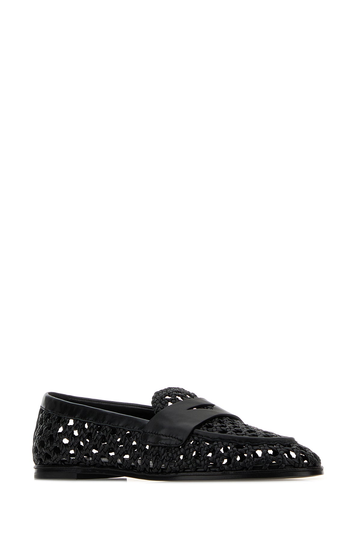 STUART WEITZMAN Mocassini Spencer in pelle nera, view 2