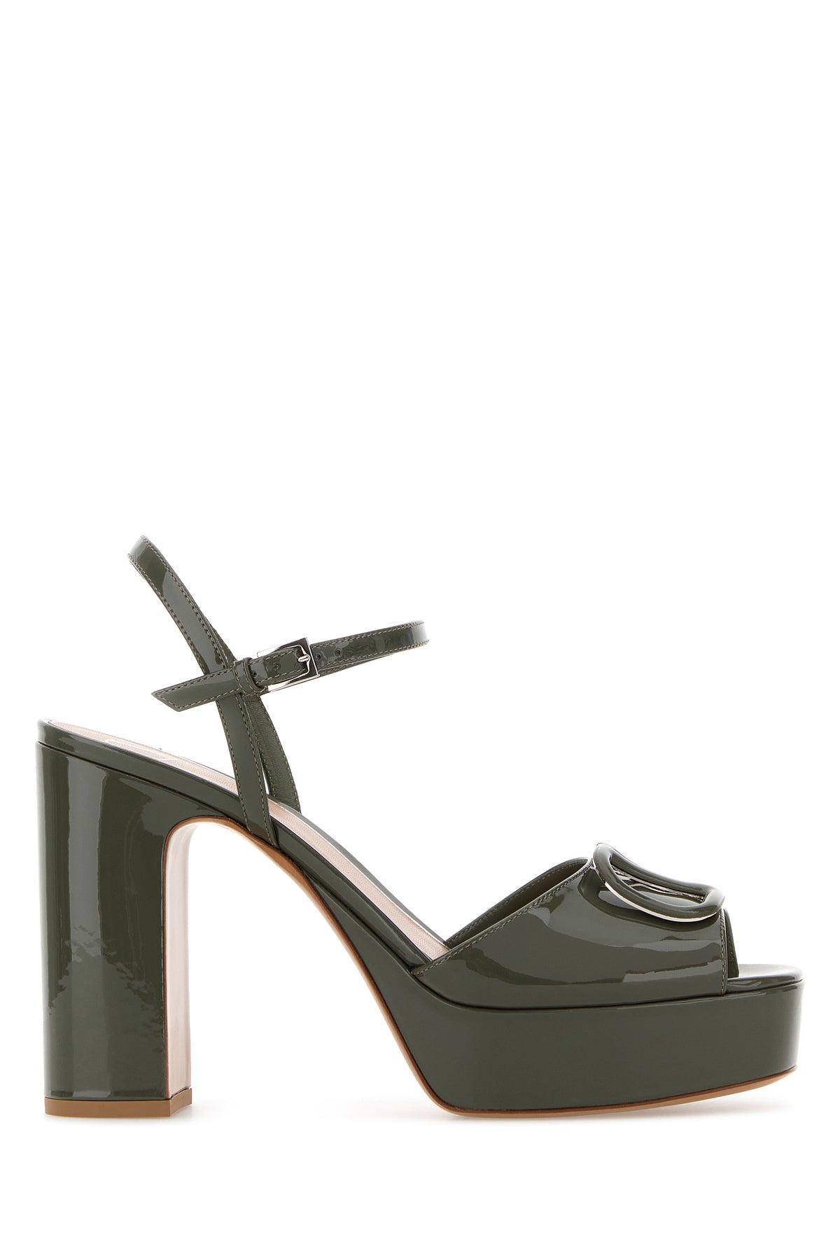 Valentino Garavani Sandali VLogo Signature in pelle verde miliare