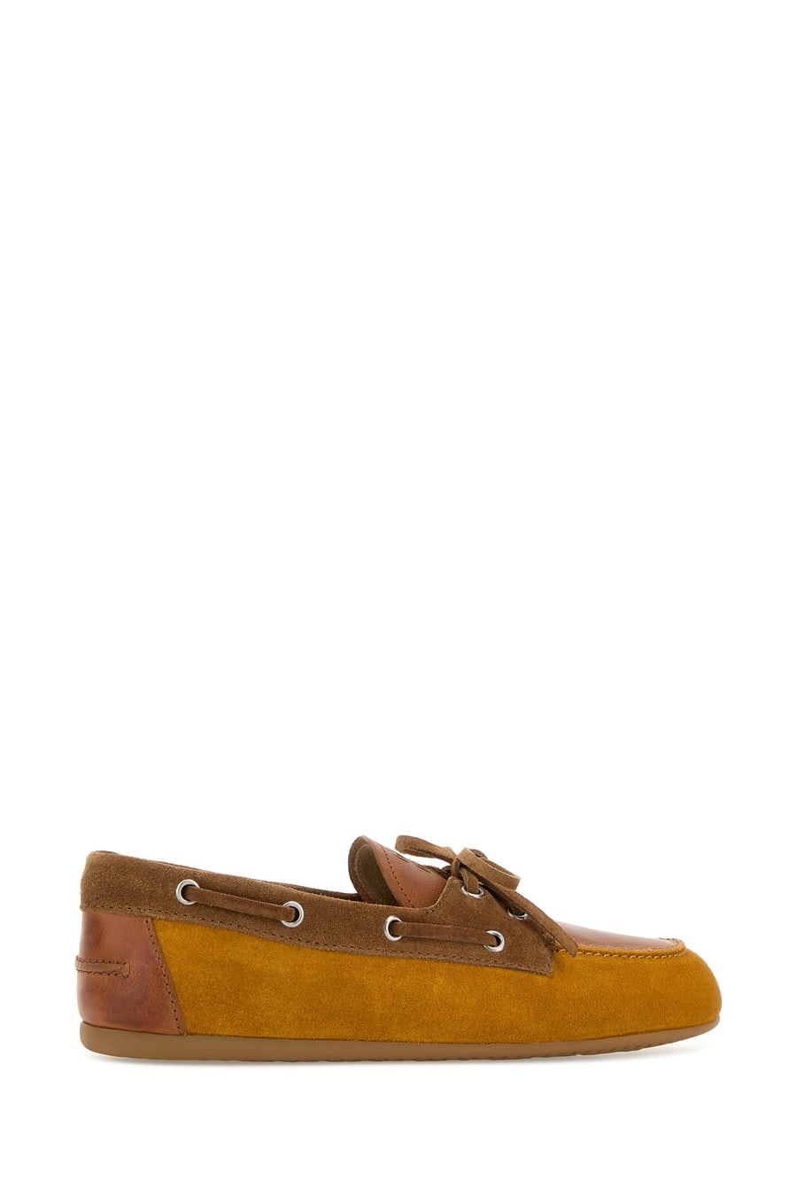 Miu Miu Mocassini multicolor in pelle e pelle scamosciata, view 3