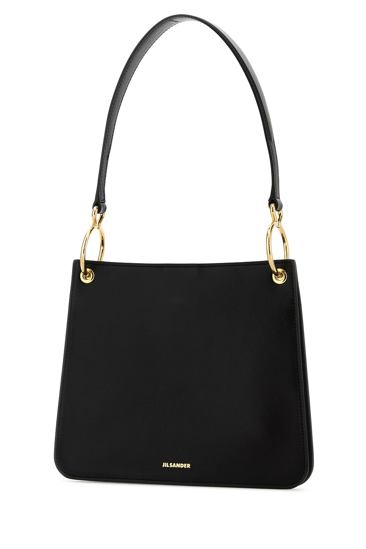 Jil Sander Borsa a spalla Otto in pelle nera, view 2