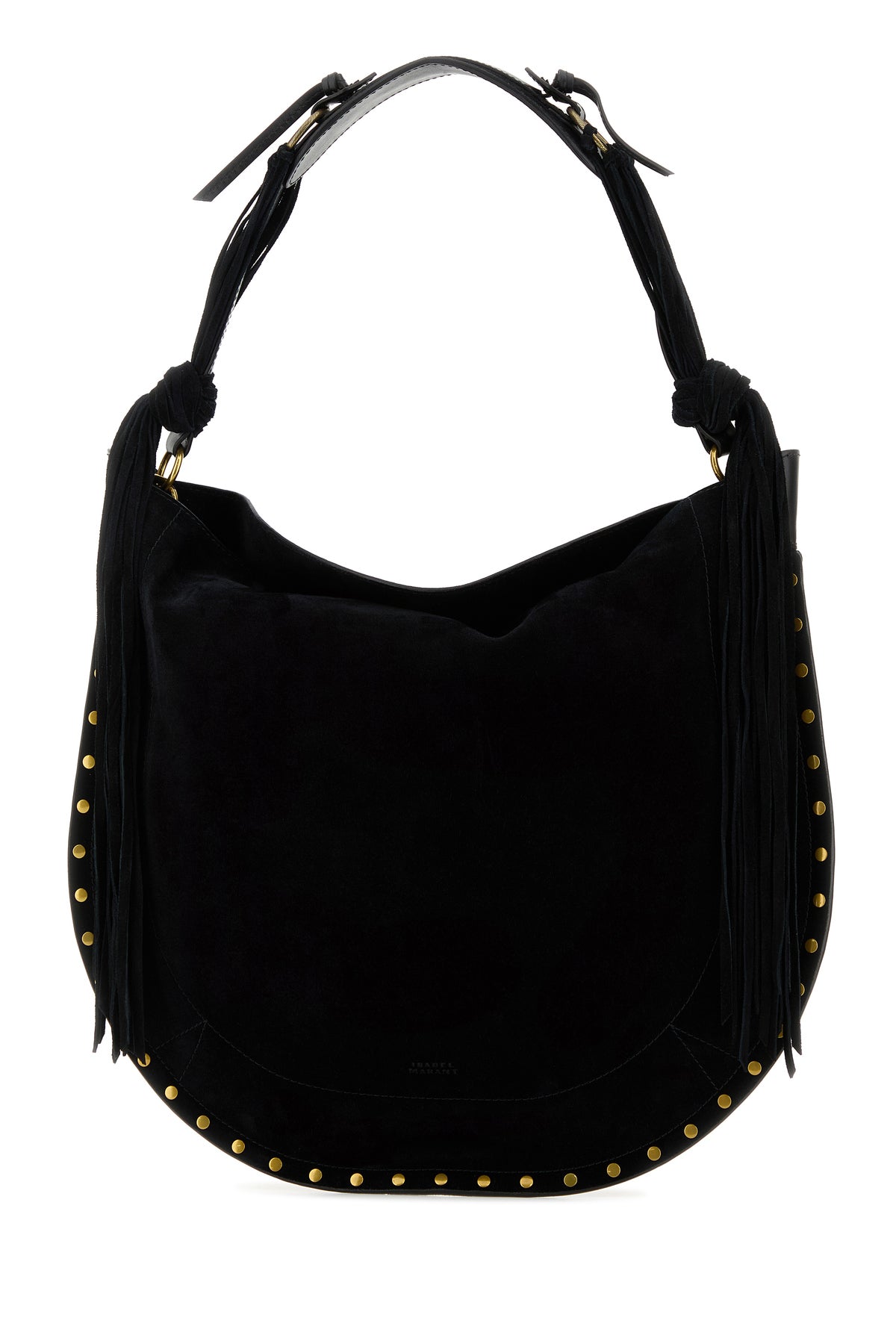 Isabel Marant Borsa shopping Oskan in pelle scamosciata nera, view 2