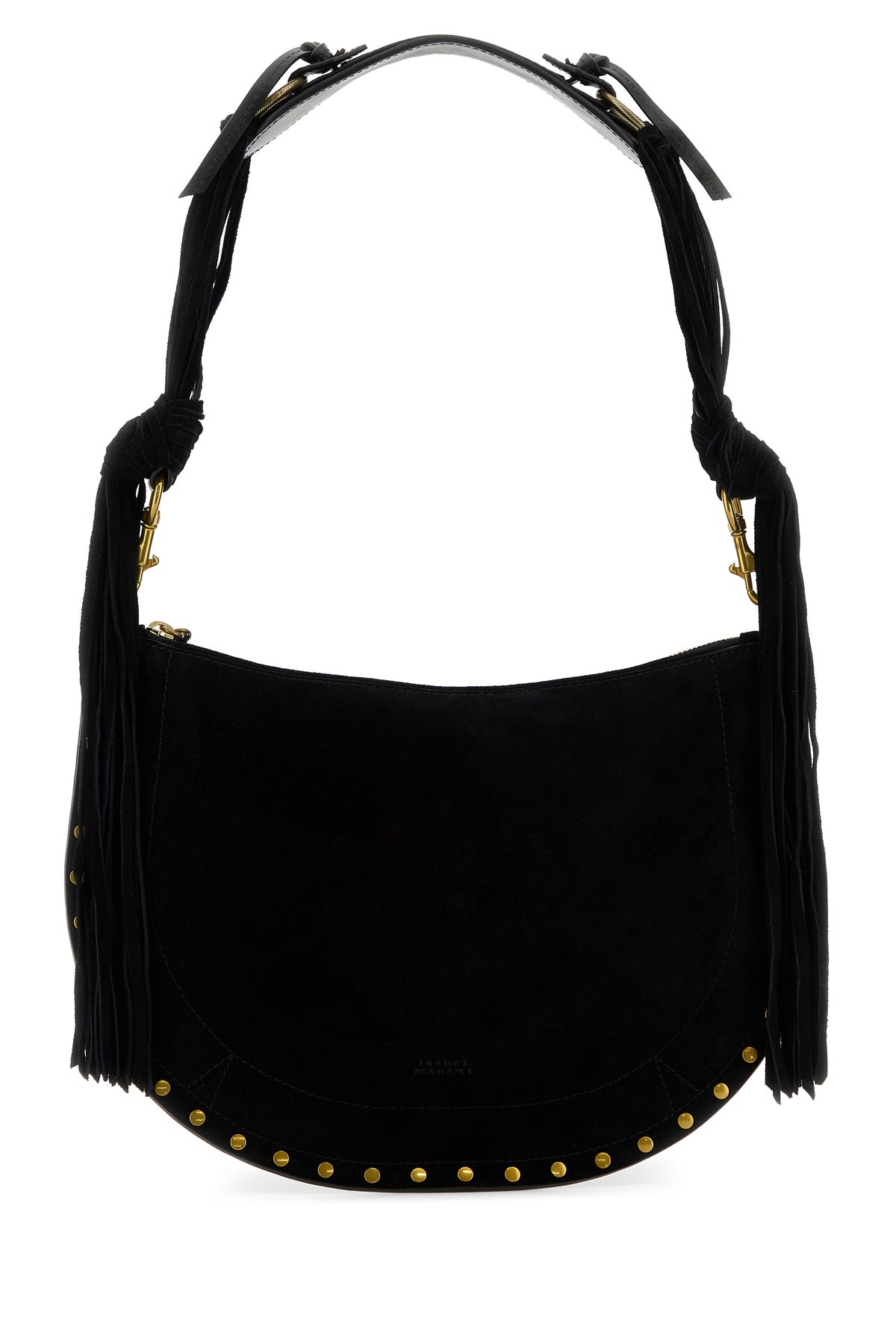 Isabel Marant Borsa a spalla Oskan in pelle scamosciata nera