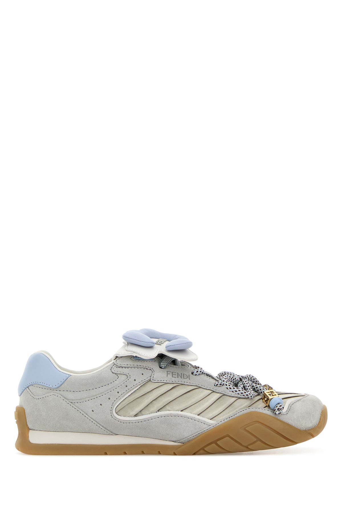 Fendi Sneakers Fendi  Wave azzurre in pelle scamosciata e tessuto