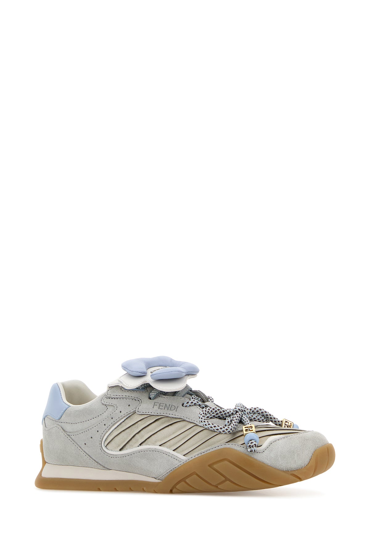Fendi Sneakers Fendi  Wave azzurre in pelle scamosciata e tessuto, view 2