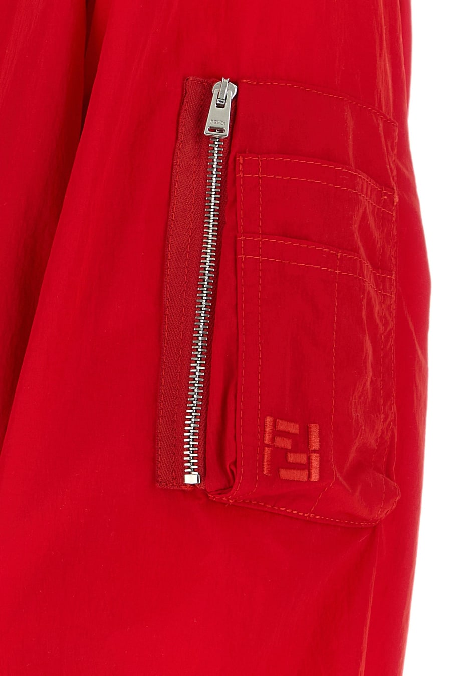Fendi Bomber in nylon rosso, view 5
