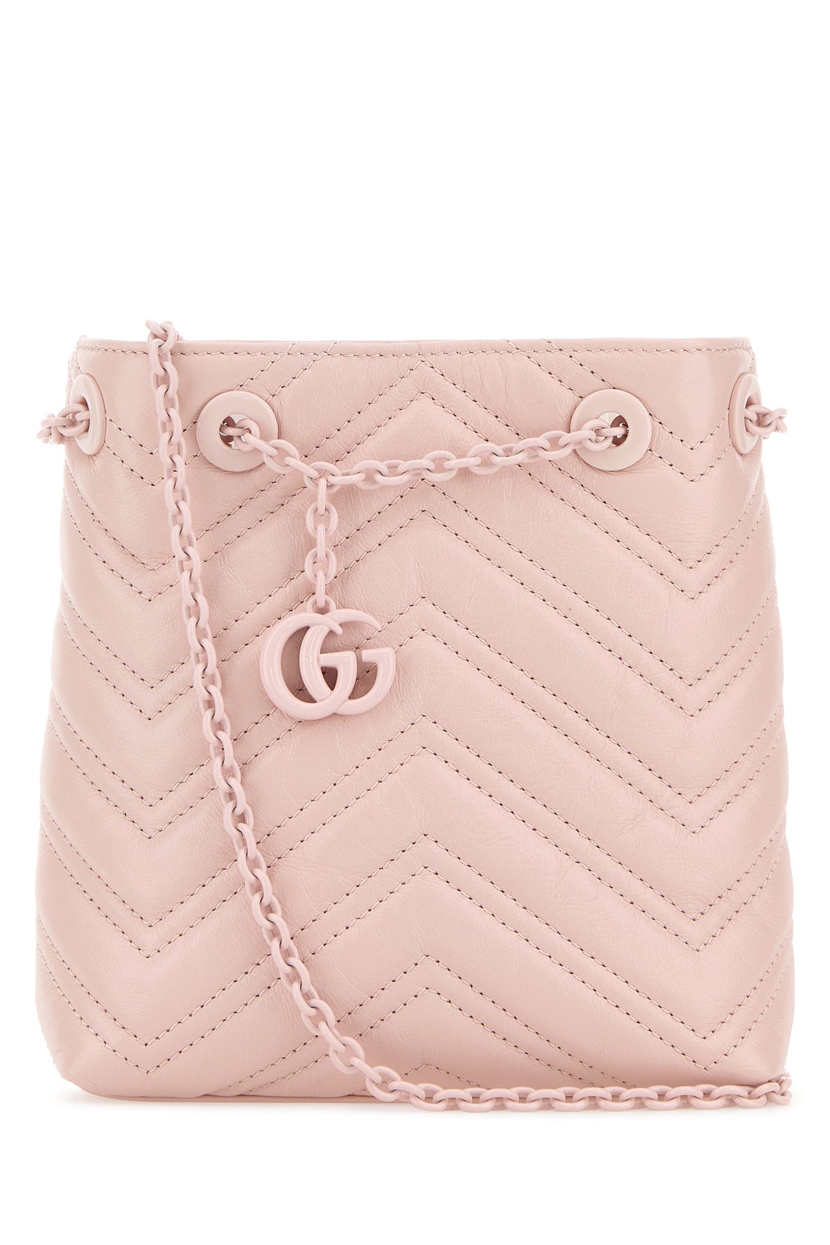 Gucci Borsa a secchiello GG Marmont micro in pelle rosa