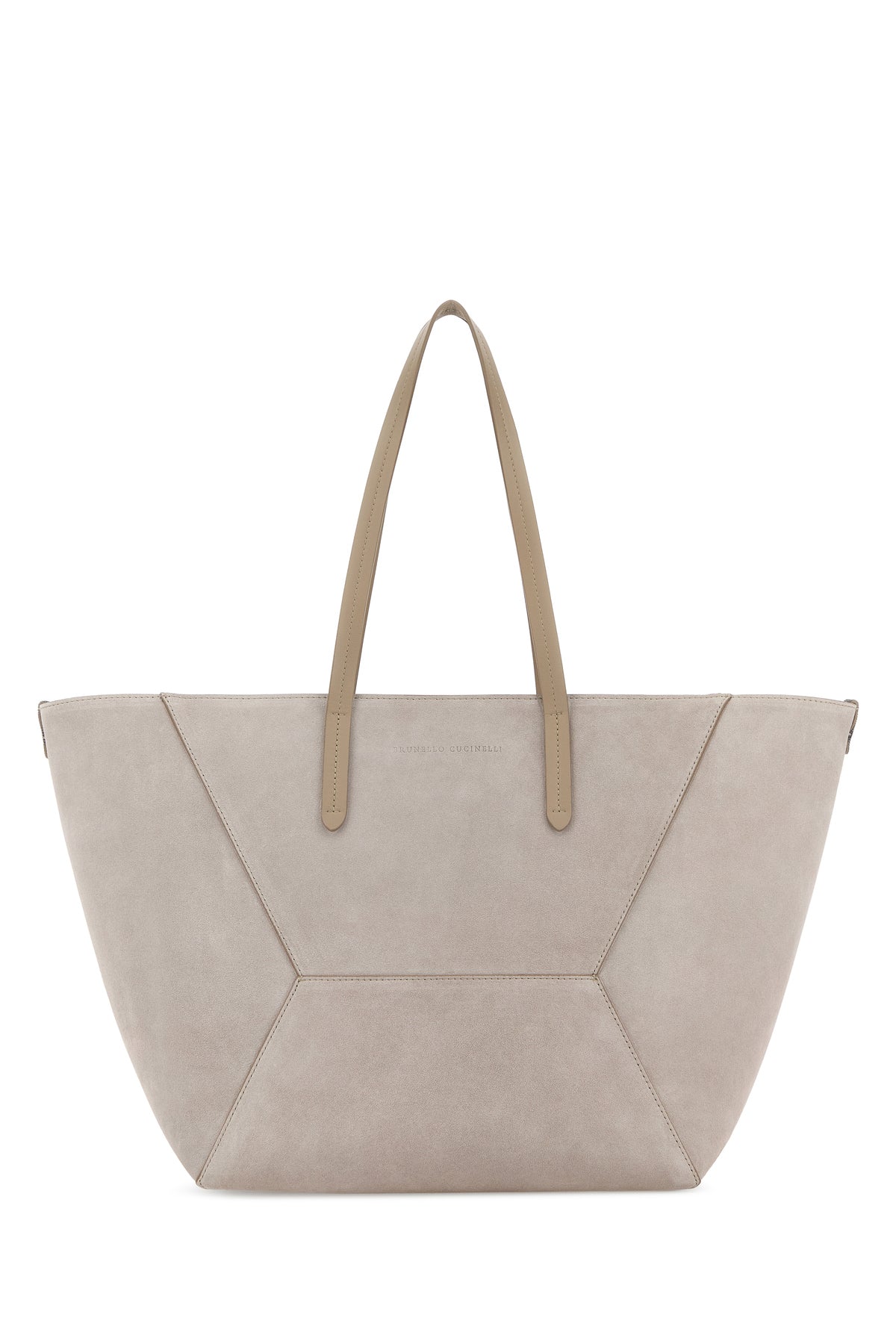 Brunello Cucinelli Borsa shopping in pelle tortora