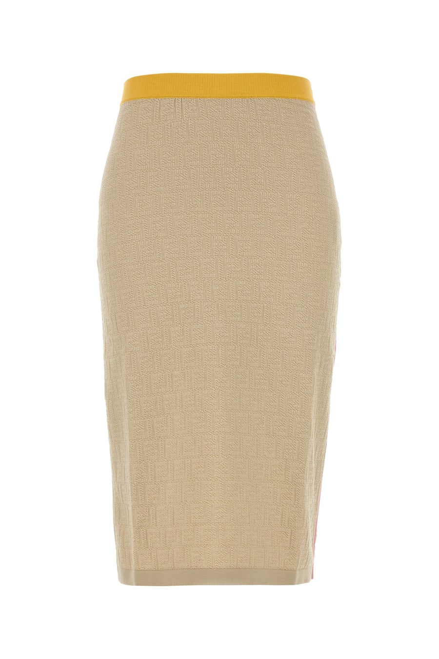 Fendi Gonna in misto cotone stretch sabbia