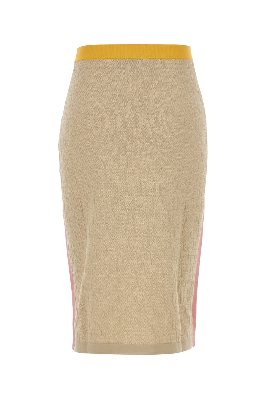 Fendi Gonna in misto cotone stretch sabbia, view 2