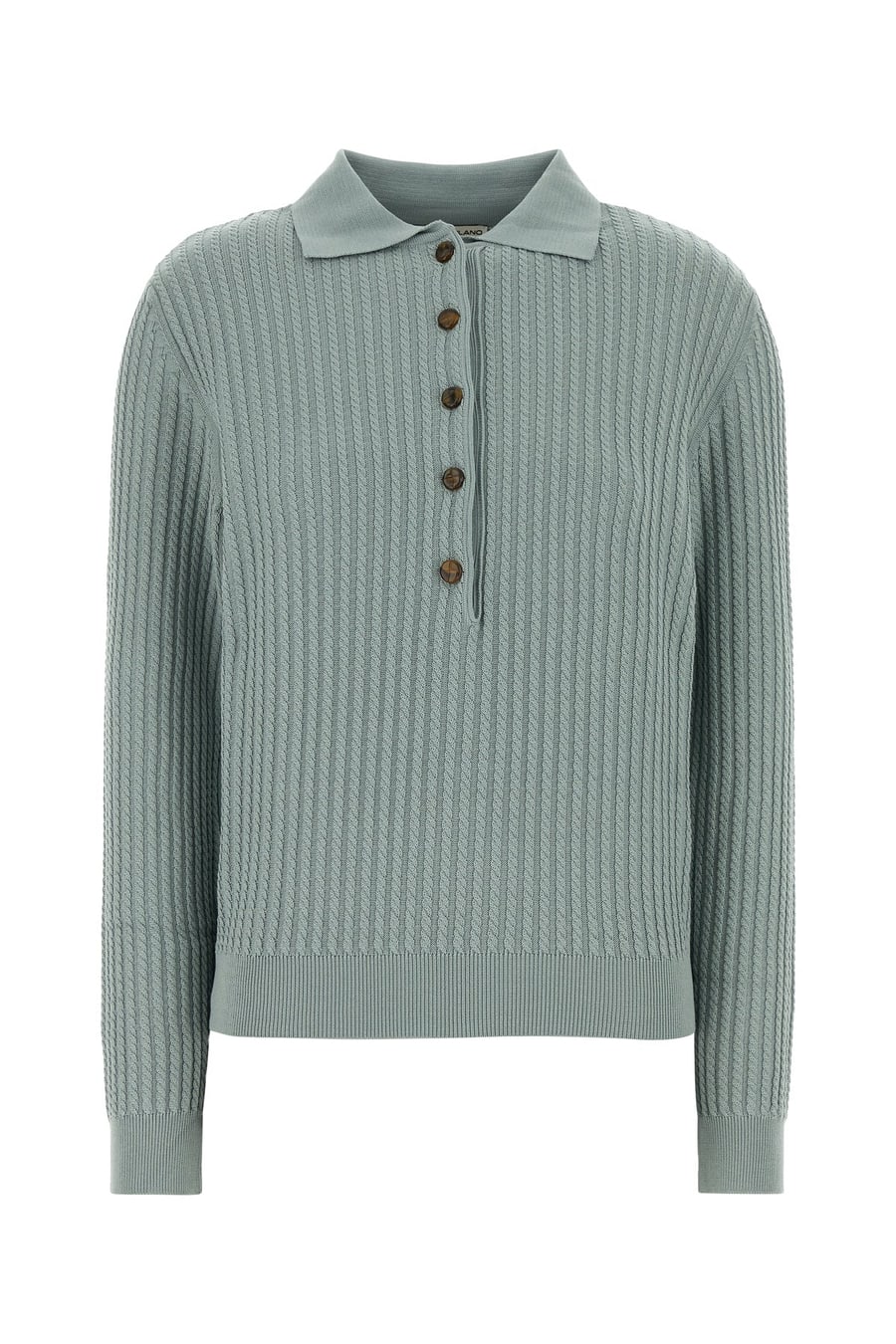 BLAZE Polo in misto seta verde acqua