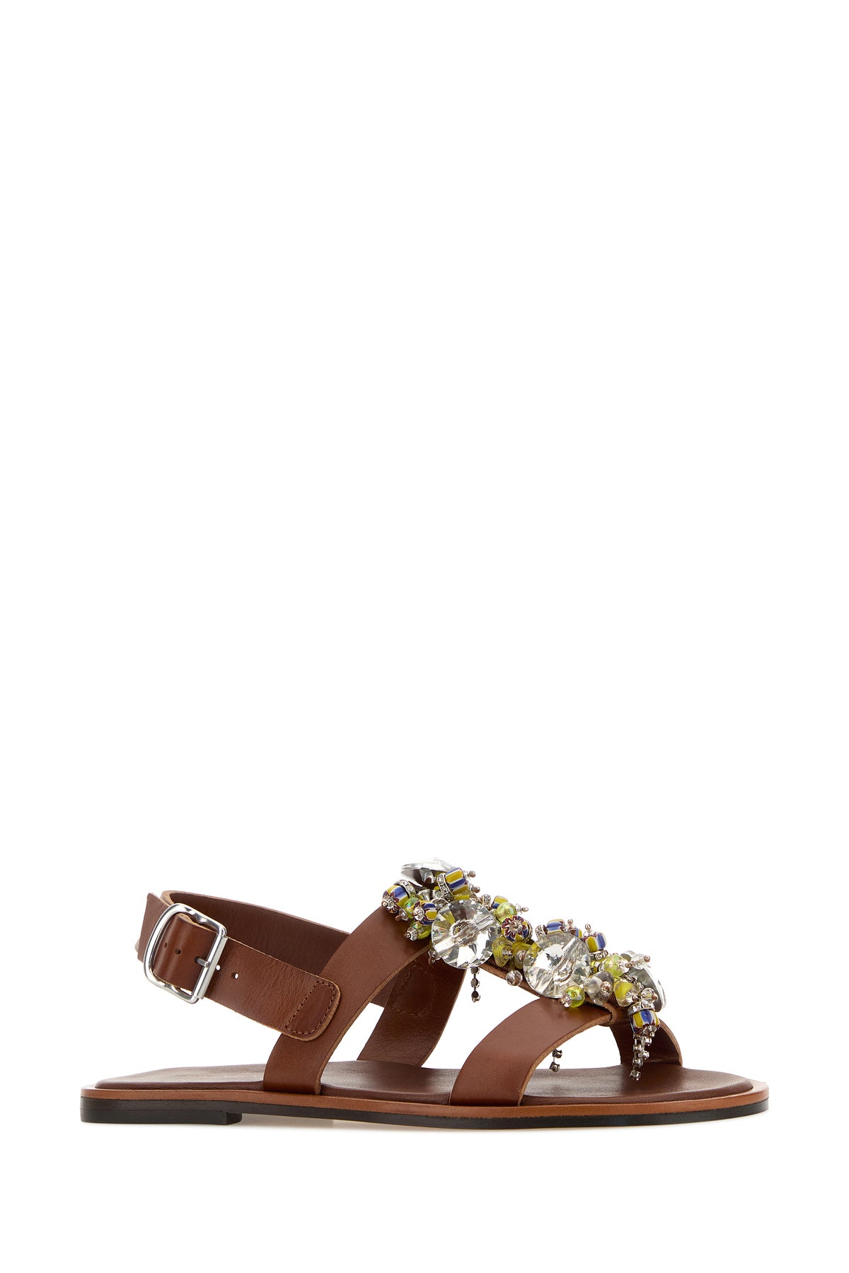 Dries Van Noten Sandali in pelle caramello, view 2