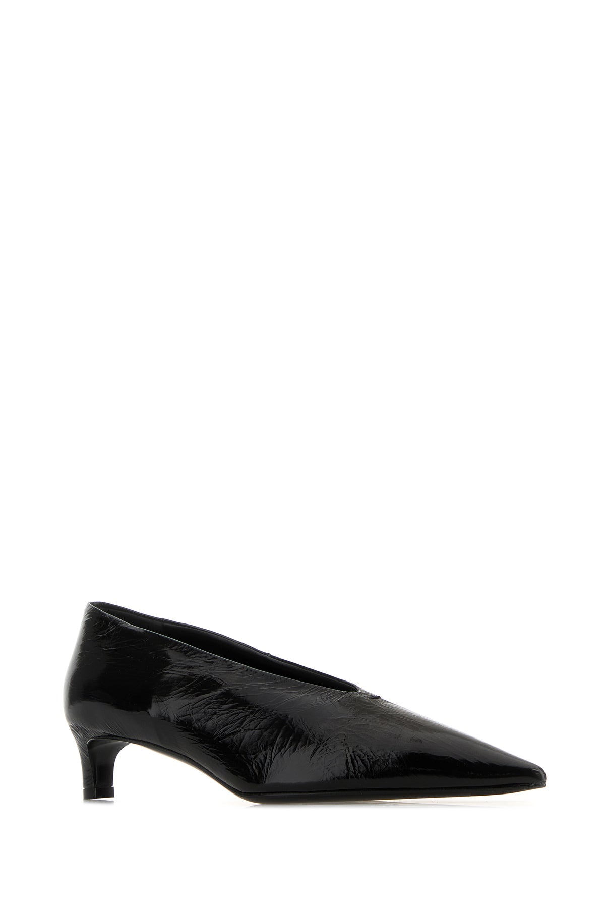 Jil Sander Scarpe con tacco in pelle nera, view 2