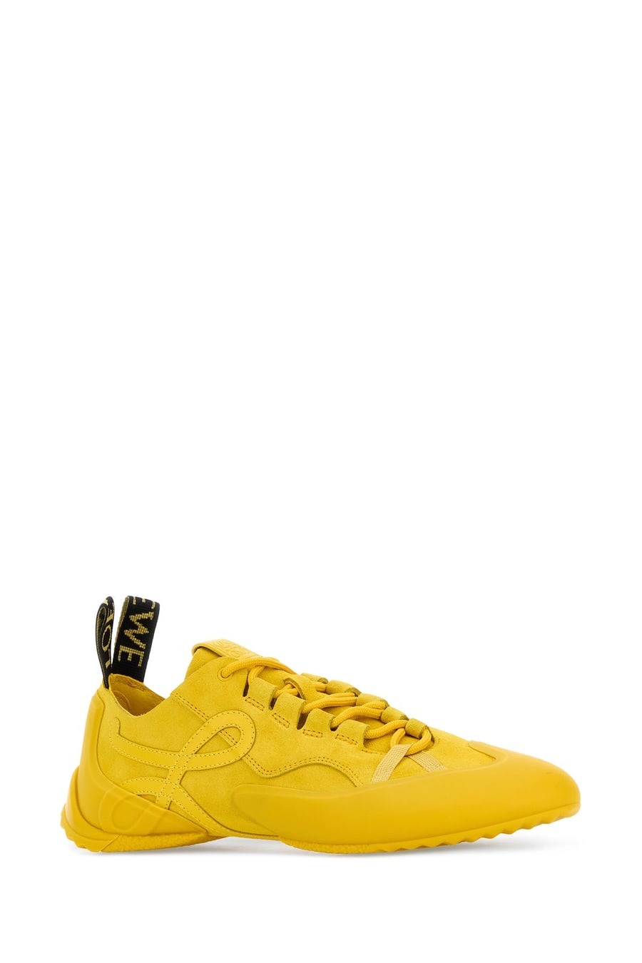 Loewe Sneakers Grip in pelle scamosciata gialla, view 2