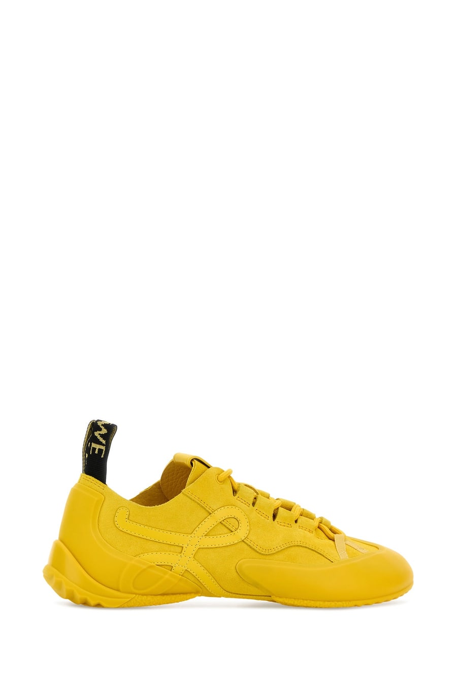 Loewe Sneakers Grip in pelle scamosciata gialla, view 3