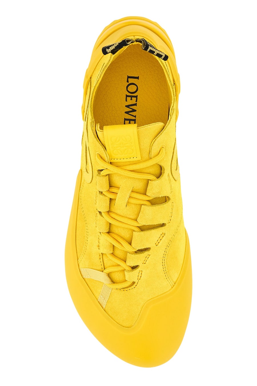Loewe Sneakers Grip in pelle scamosciata gialla, view 4
