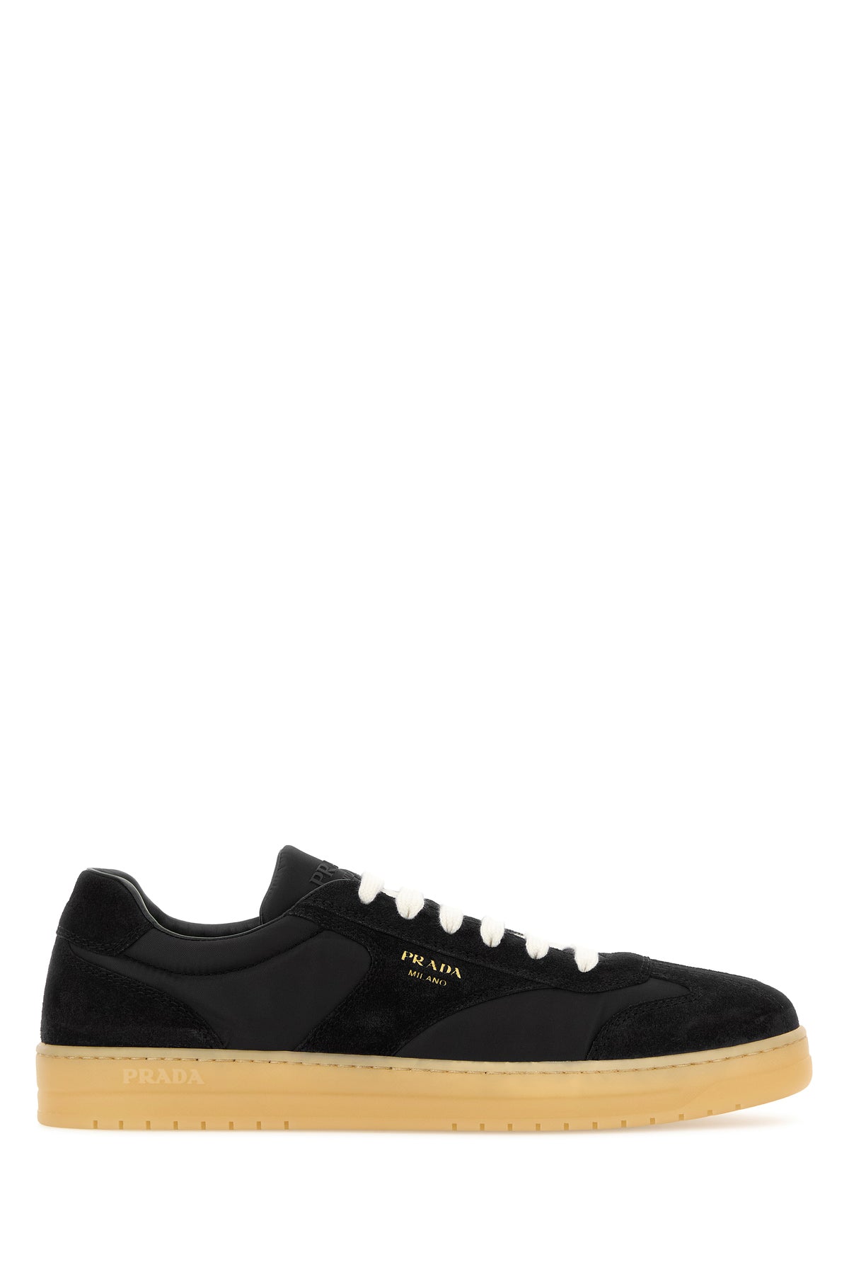 Prada Sneakers nere in pelle scamosciata e Re-Nylon