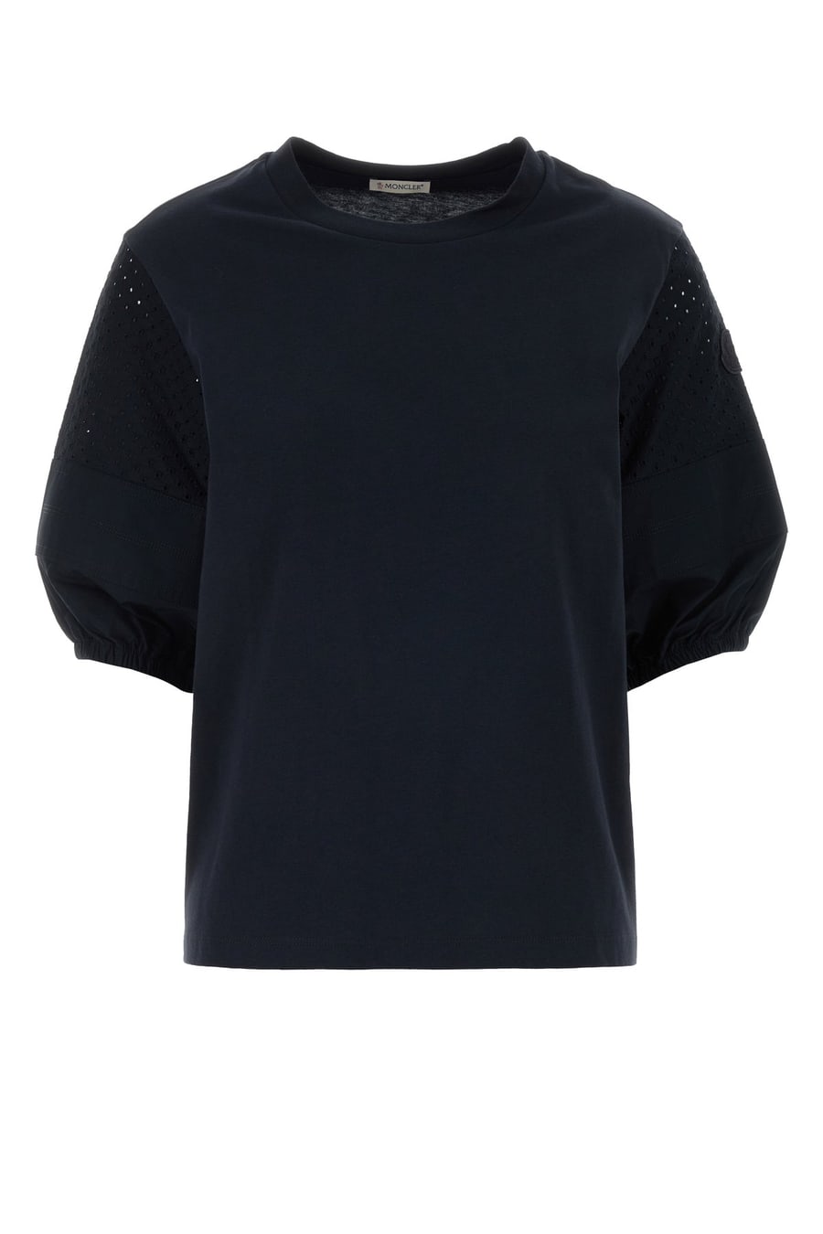 Moncler T-shirt in cotone blu navy