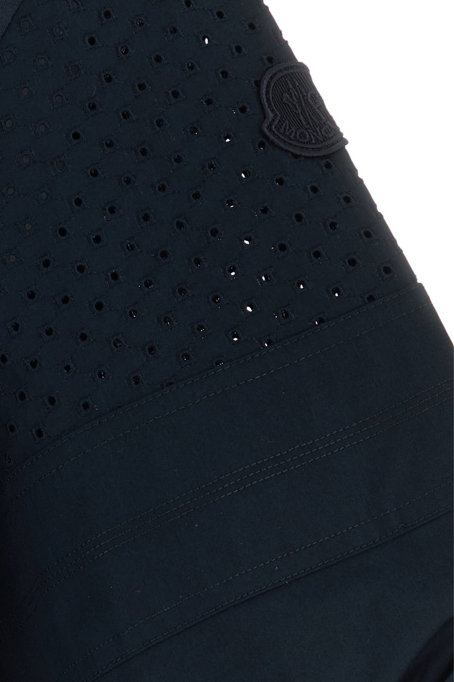 Moncler T-shirt in cotone blu navy, view 3