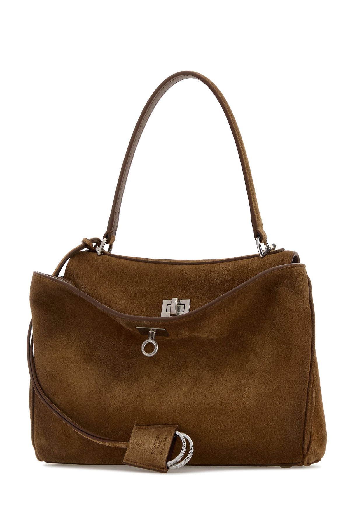Balenciaga Borsa a mano Rodeo piccola in pelle scamosciata cammello, view 2