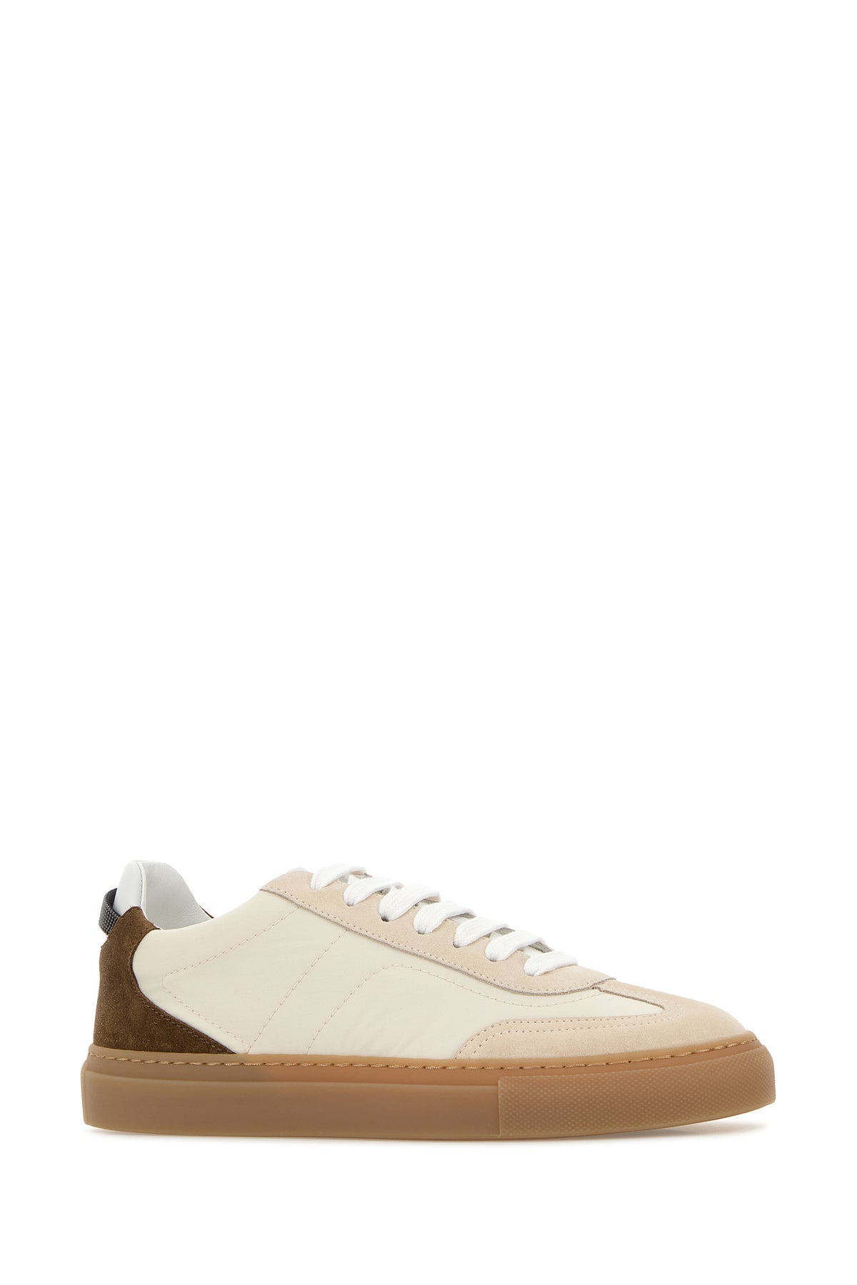 Brunello Cucinelli Sneakers multicolor in tessuto e pelle scamosciata, view 2