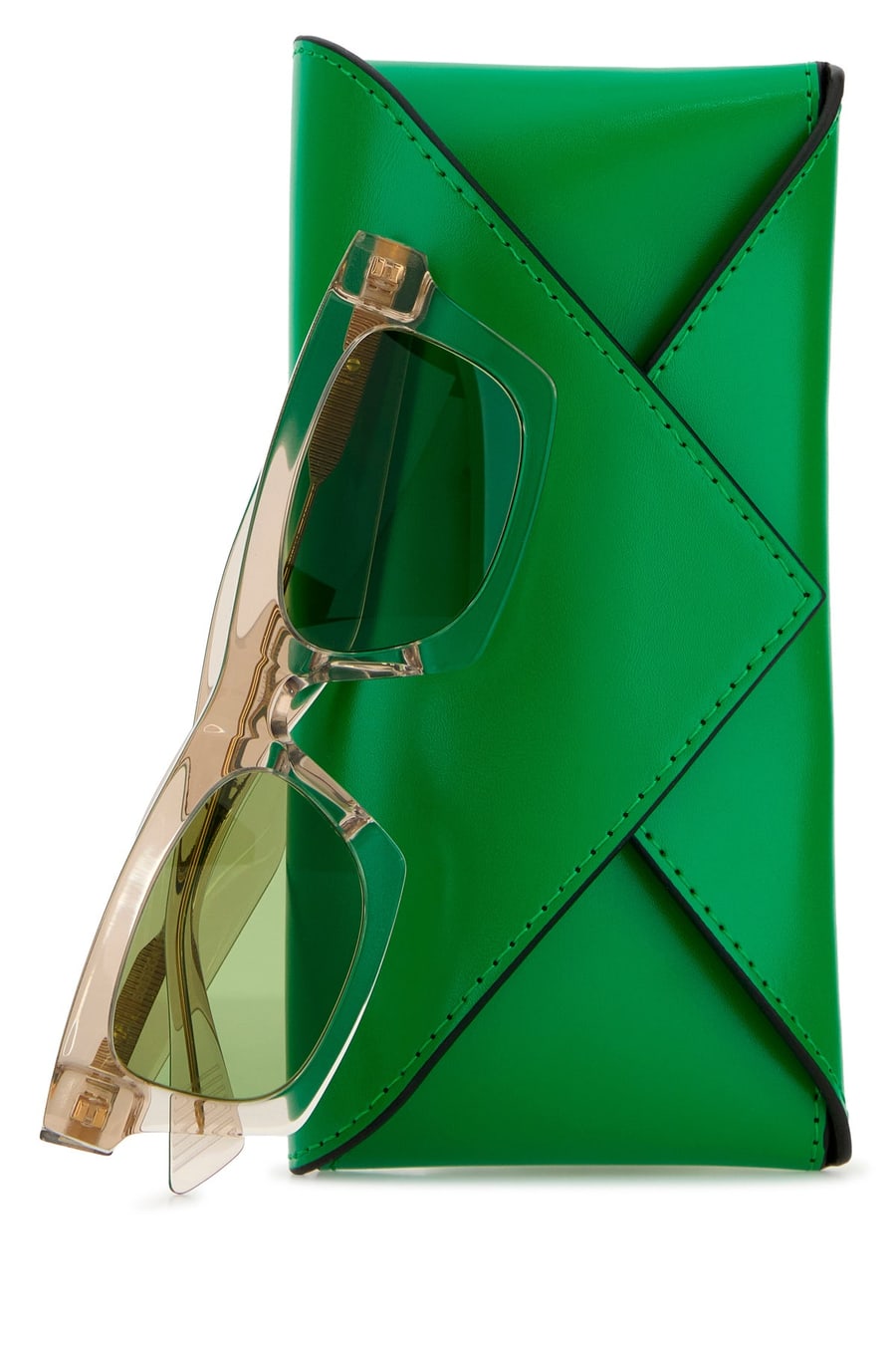 Bottega Veneta Occhiali da sole Classic in acetato bianco, view 3