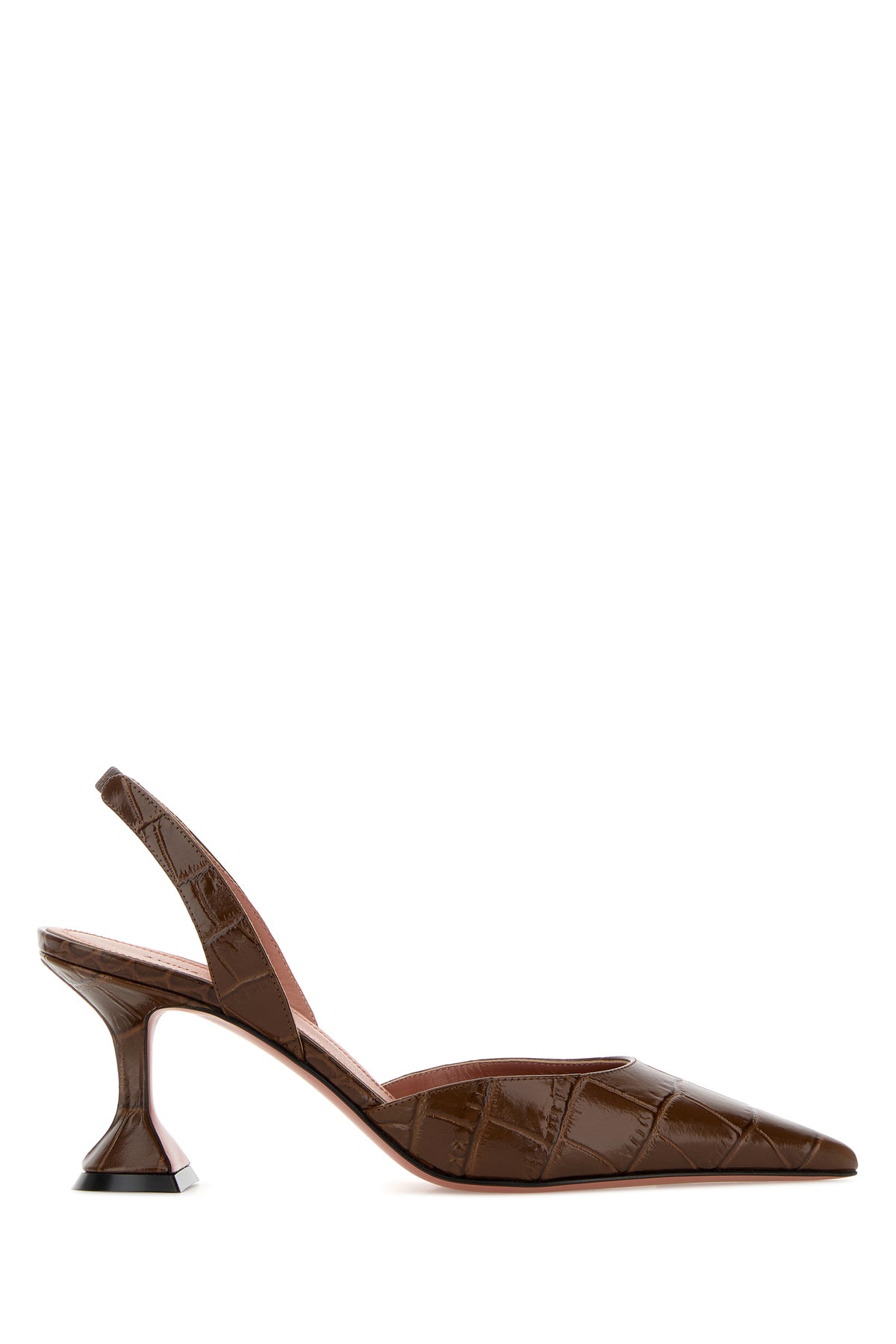 Amina Muaddi Scarpe con tacco Holli Sling in pelle marrone