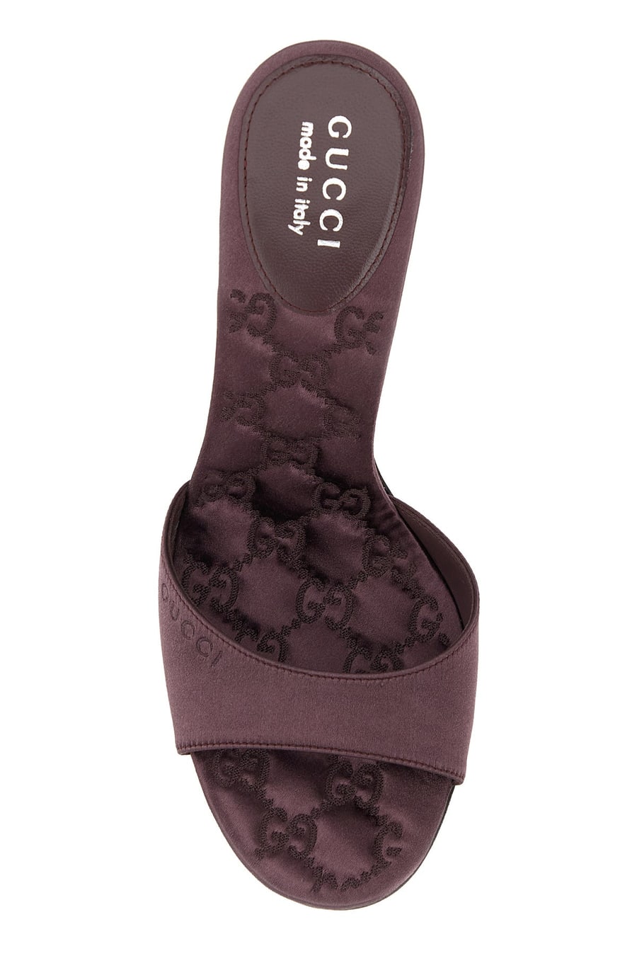 Gucci Sabot in raso viola, view 4