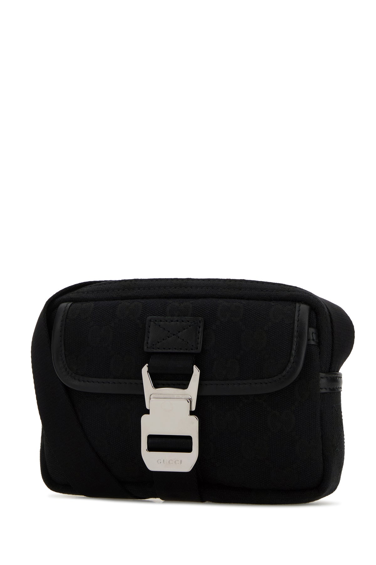 Gucci Borsa a tracolla mini in tela nera, view 2