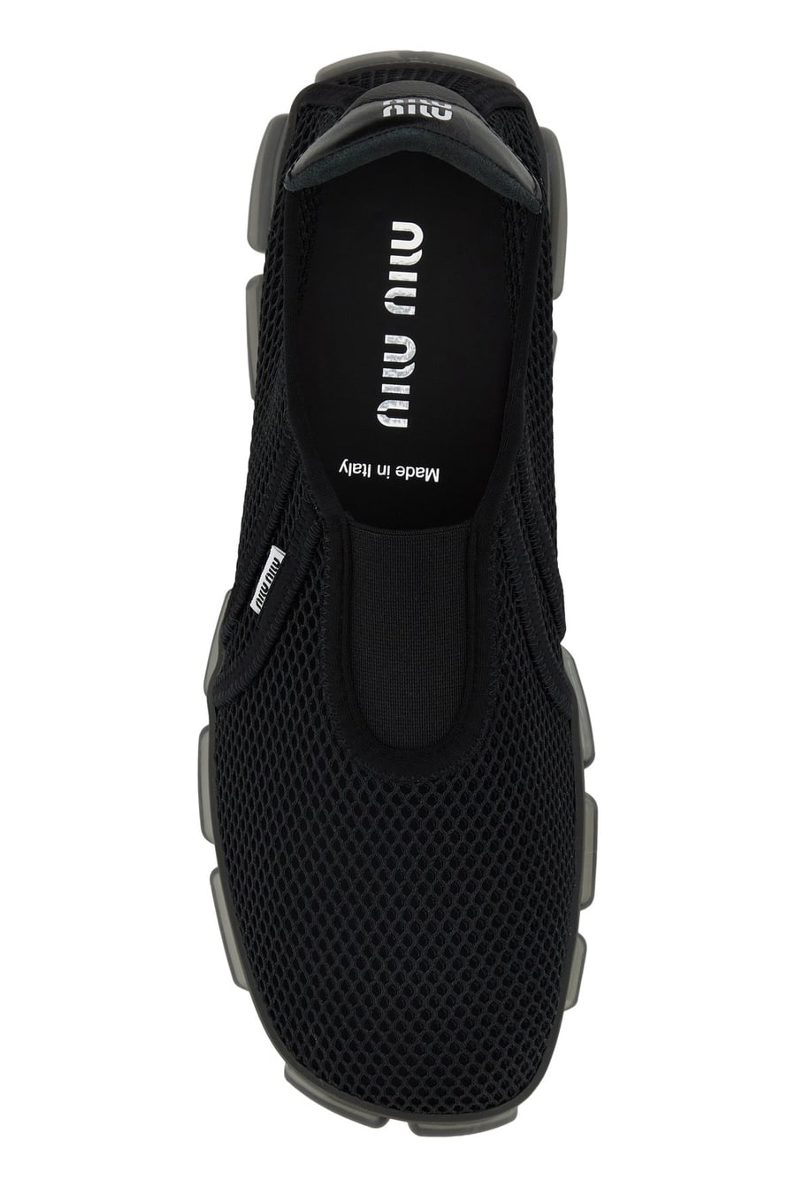Miu Miu Slip on in rete nera, view 4