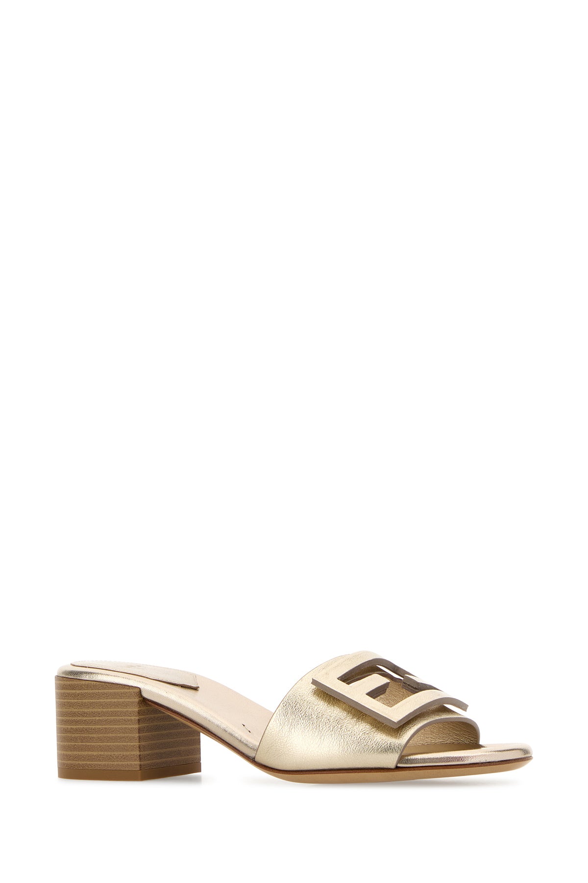 Fendi Sabot Baguette in pelle oro