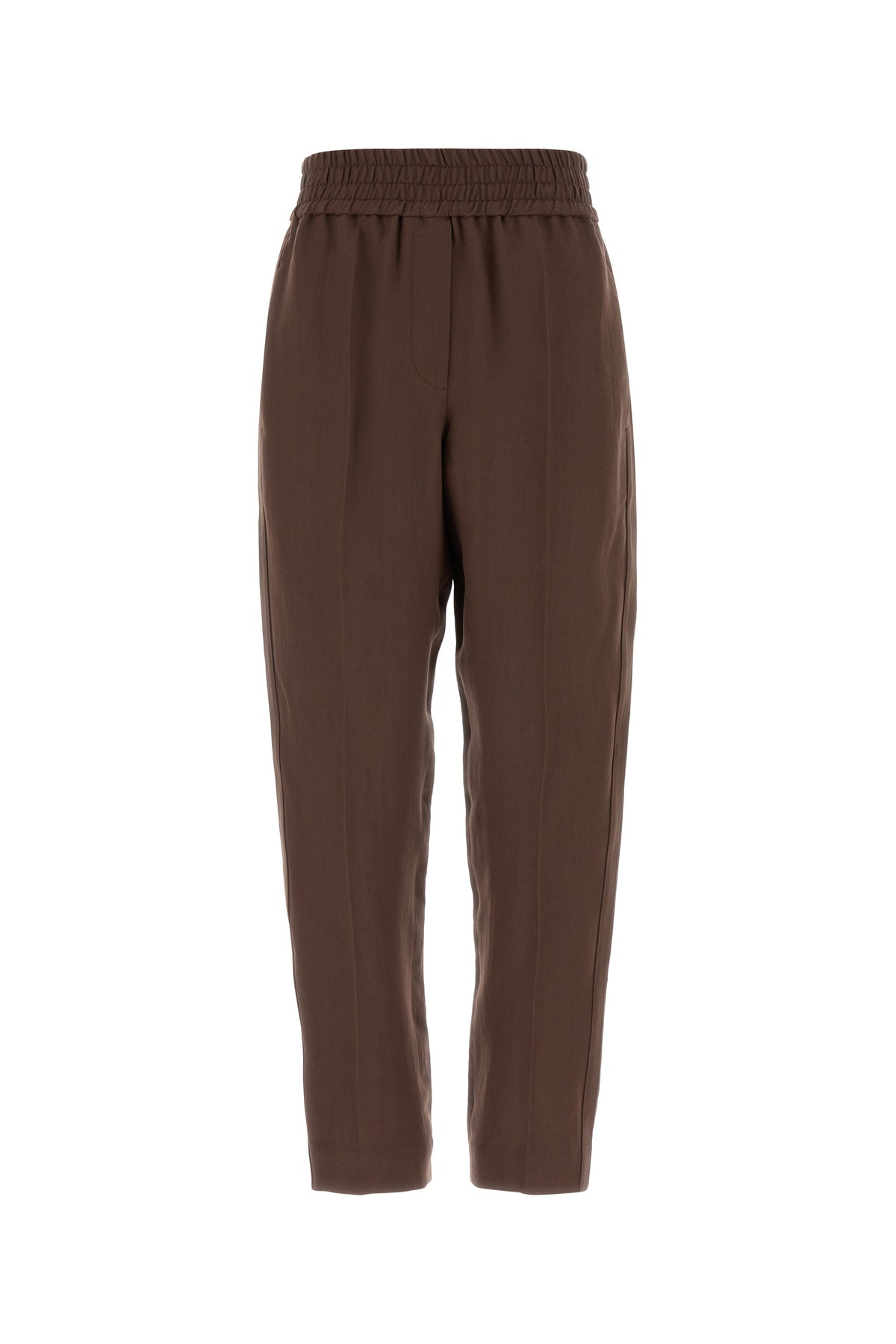 Brunello Cucinelli Pantalone in misto viscosa cioccolato