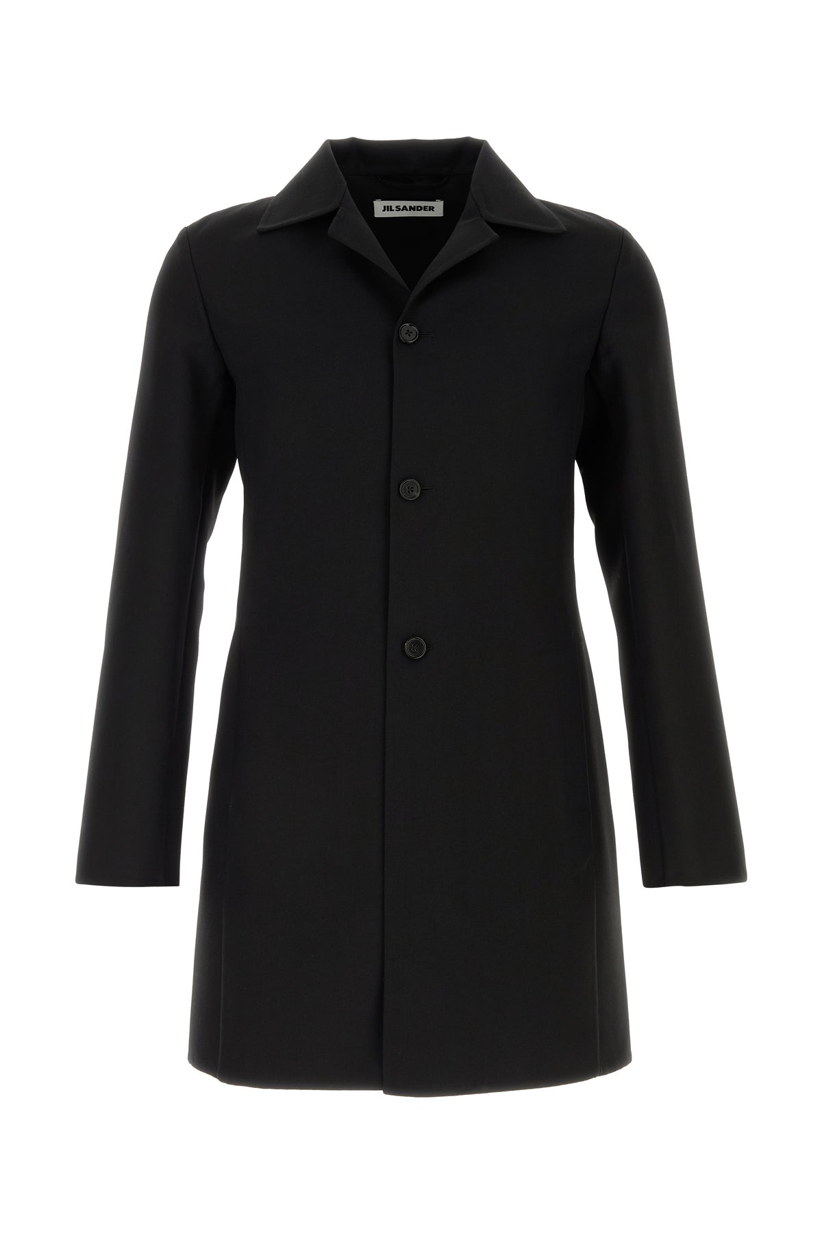 Jil Sander Cappotto in misto lana nera