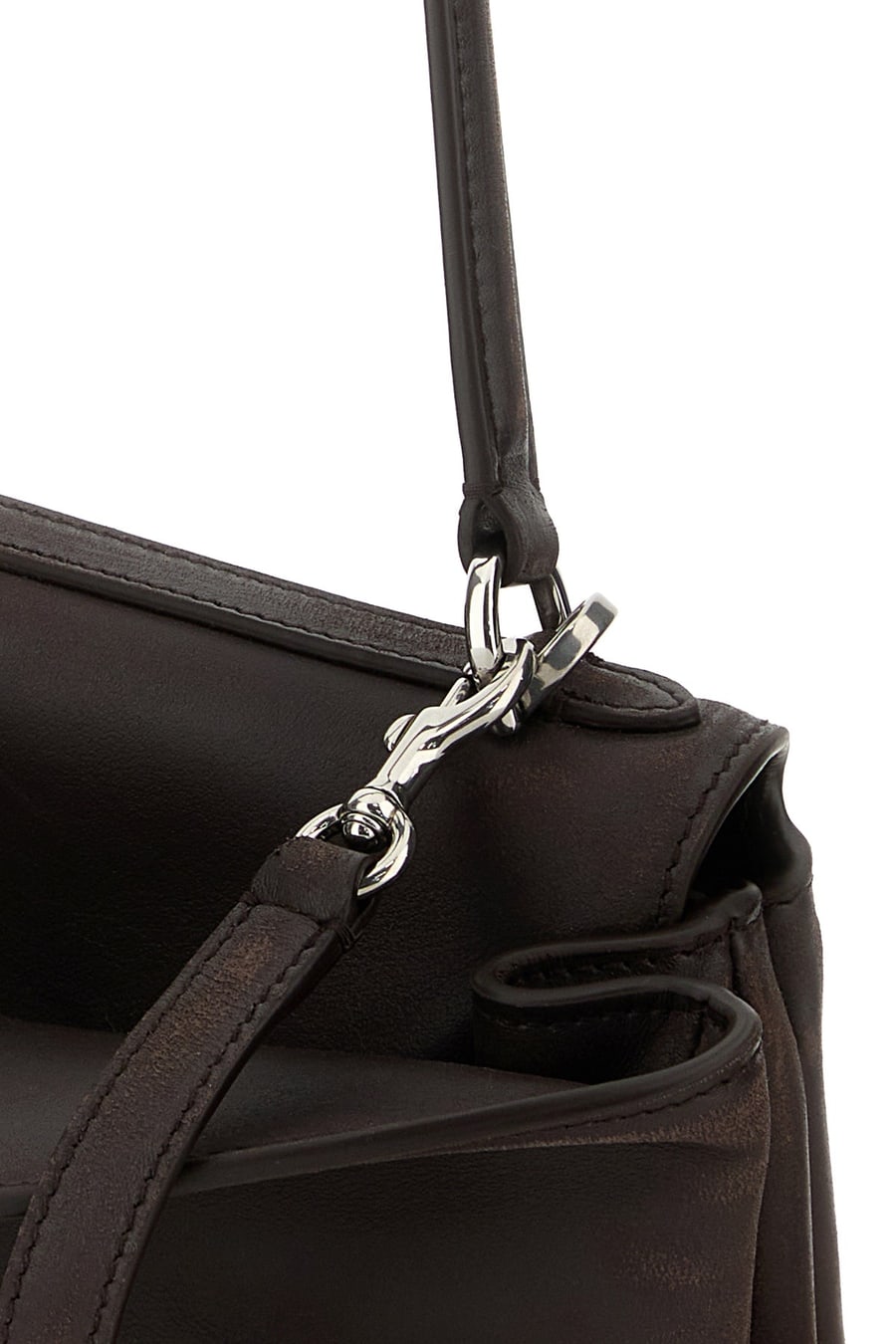 Balenciaga Borsa a mano Rodeo piccola in pelle testa di moro, view 4