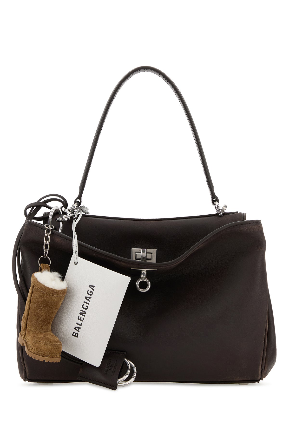 Balenciaga Borsa a mano Rodeo piccola in pelle testa di moro