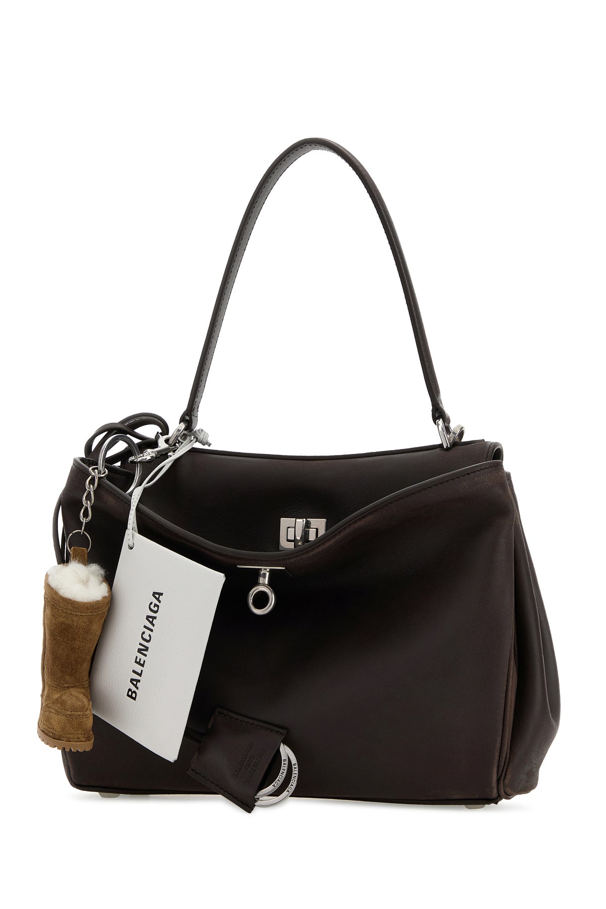 Balenciaga Borsa a mano Rodeo piccola in pelle testa di moro, view 2
