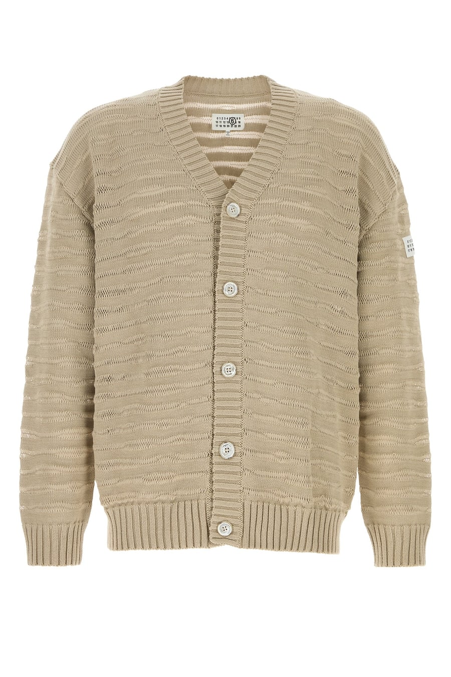 MM6 Maison Margiela Cardigan in cotone beige