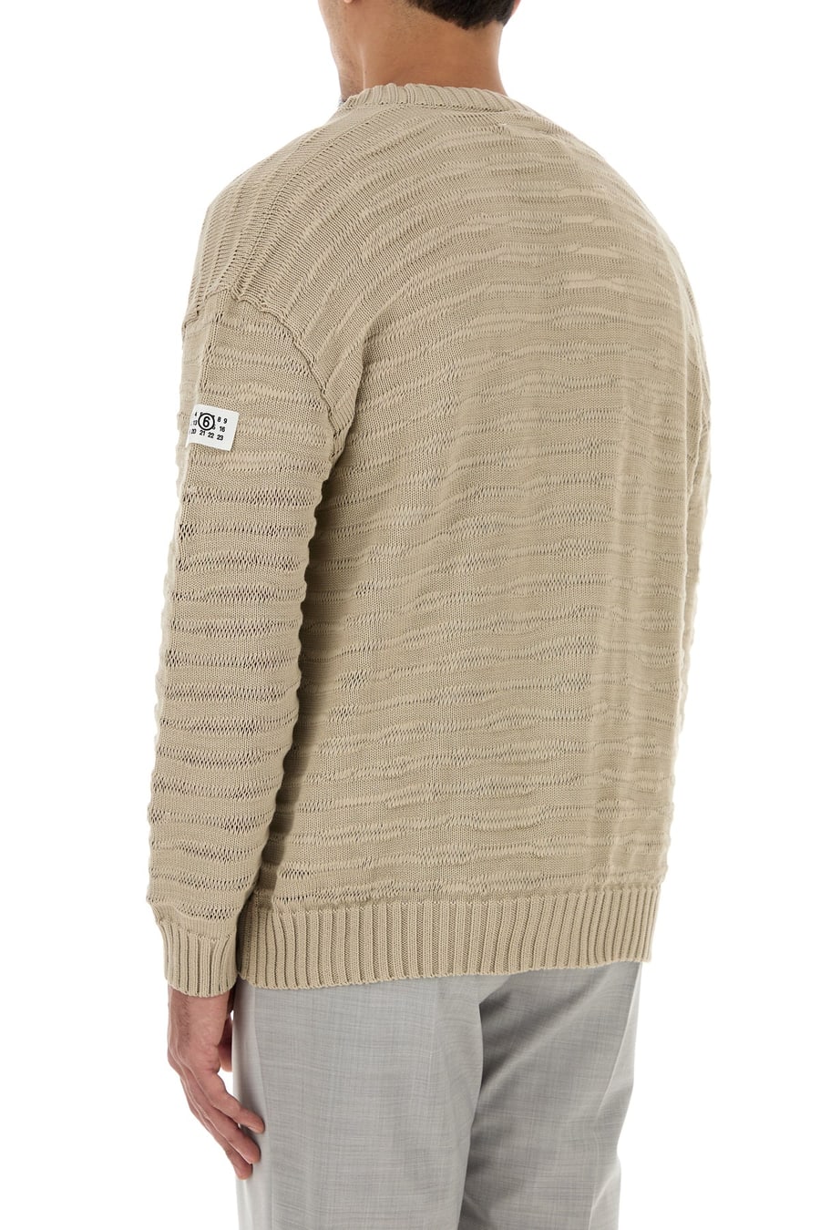 MM6 Maison Margiela Cardigan in cotone beige, view 4