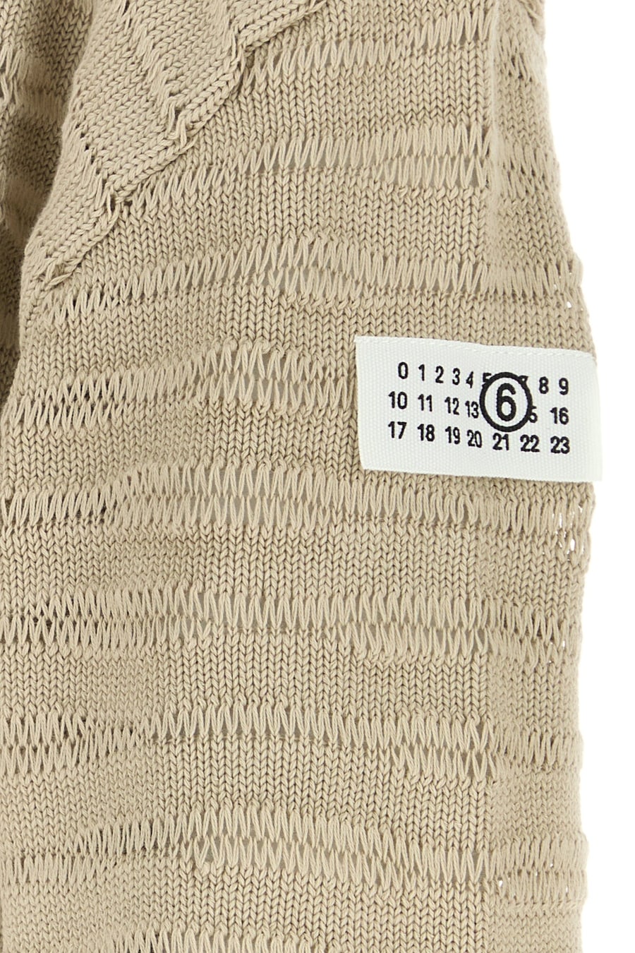 MM6 Maison Margiela Cardigan in cotone beige, view 5