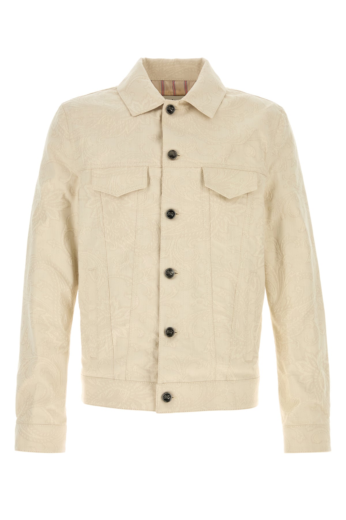 Etro Giacca in denim stretch sabbia