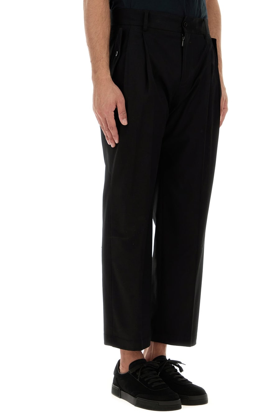 Dolce & Gabbana Pantalone in cotone stretch nero, view 3