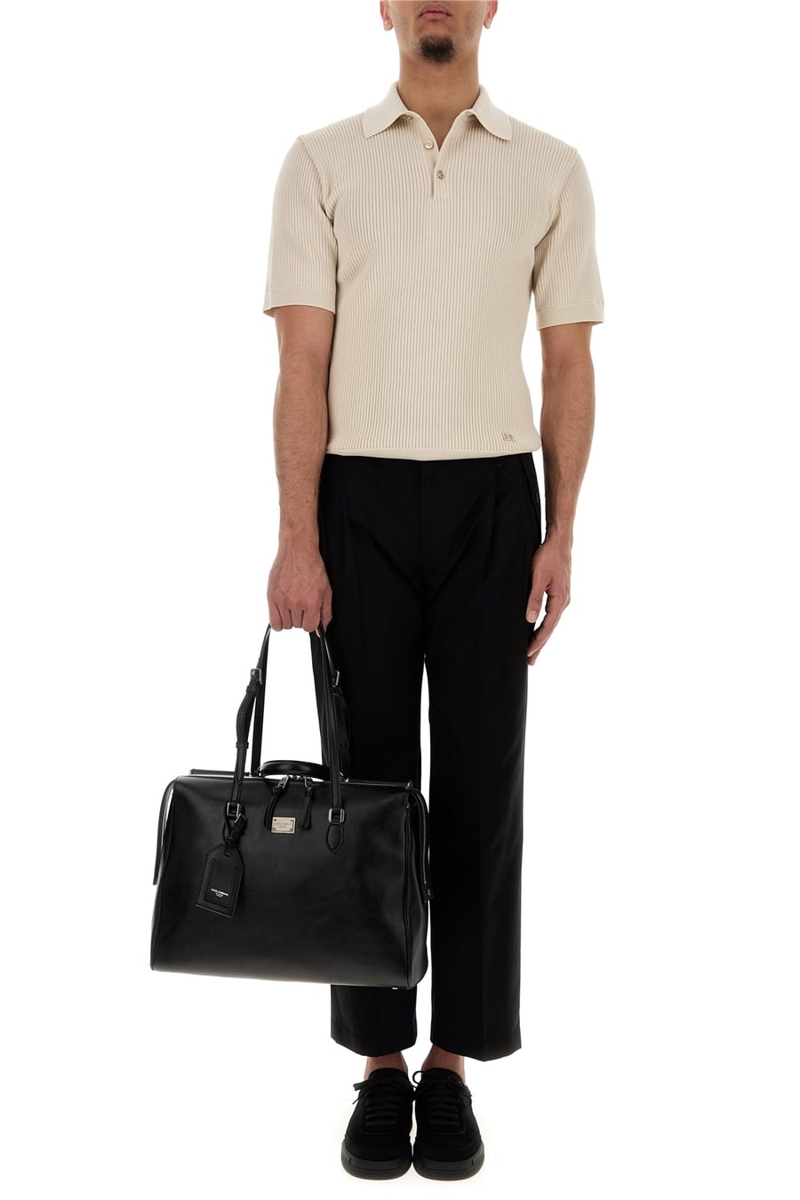 Dolce & Gabbana Pantalone in cotone stretch nero, view 6