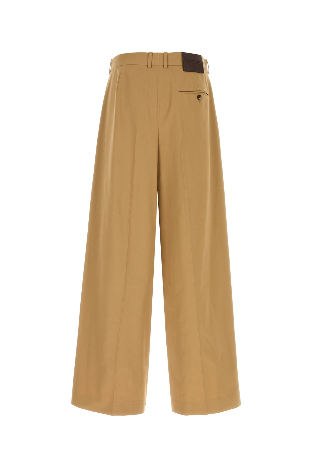 Loewe Pantalone dalla gamba ampia in cotone cammello, view 2