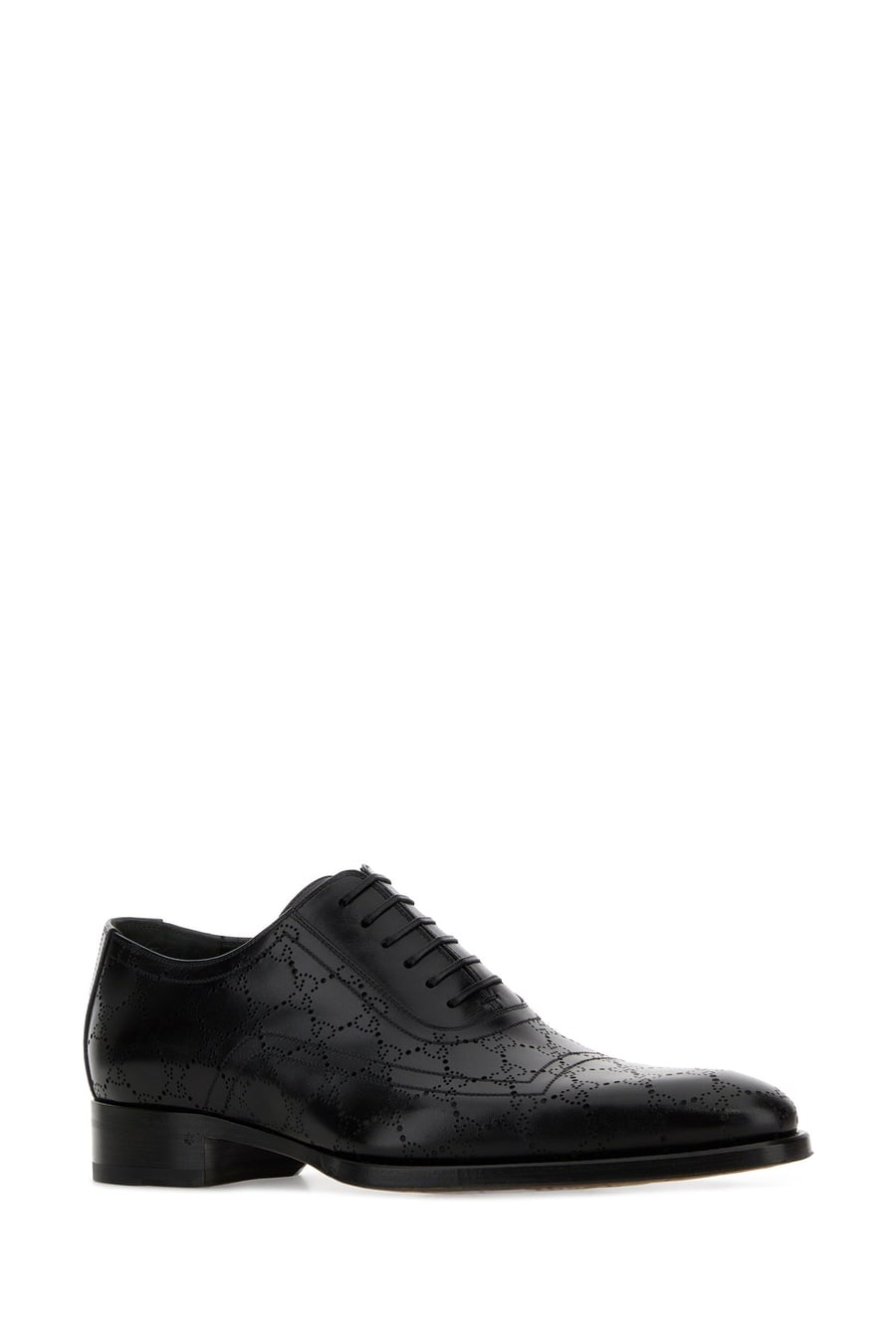 Gucci Scarpe stringate in pelle nera, view 2