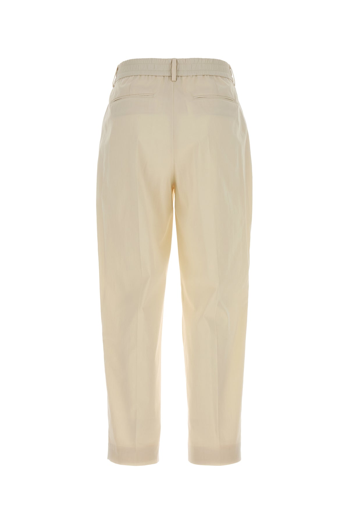 PT Torino Pantalone Daisy in misto cotone stretch avorio, view 2