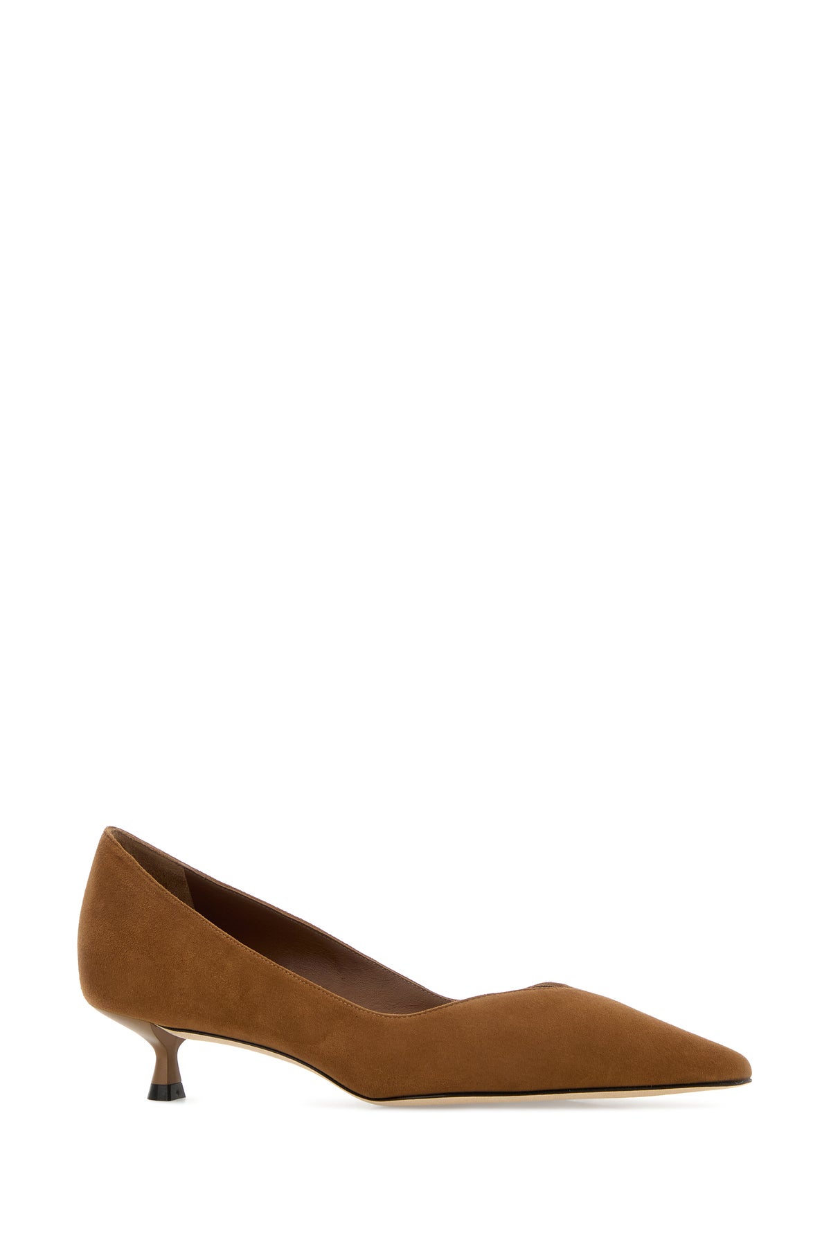 STUART WEITZMAN Scarpe con tacco Eva 35 in pelle scamosciata cammello, view 2