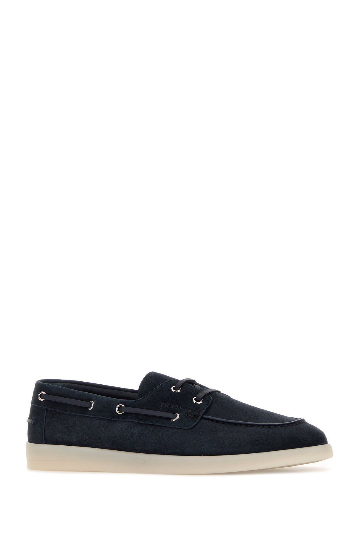 Prada Mocassini in pelle scamosciata blu navy, view 2