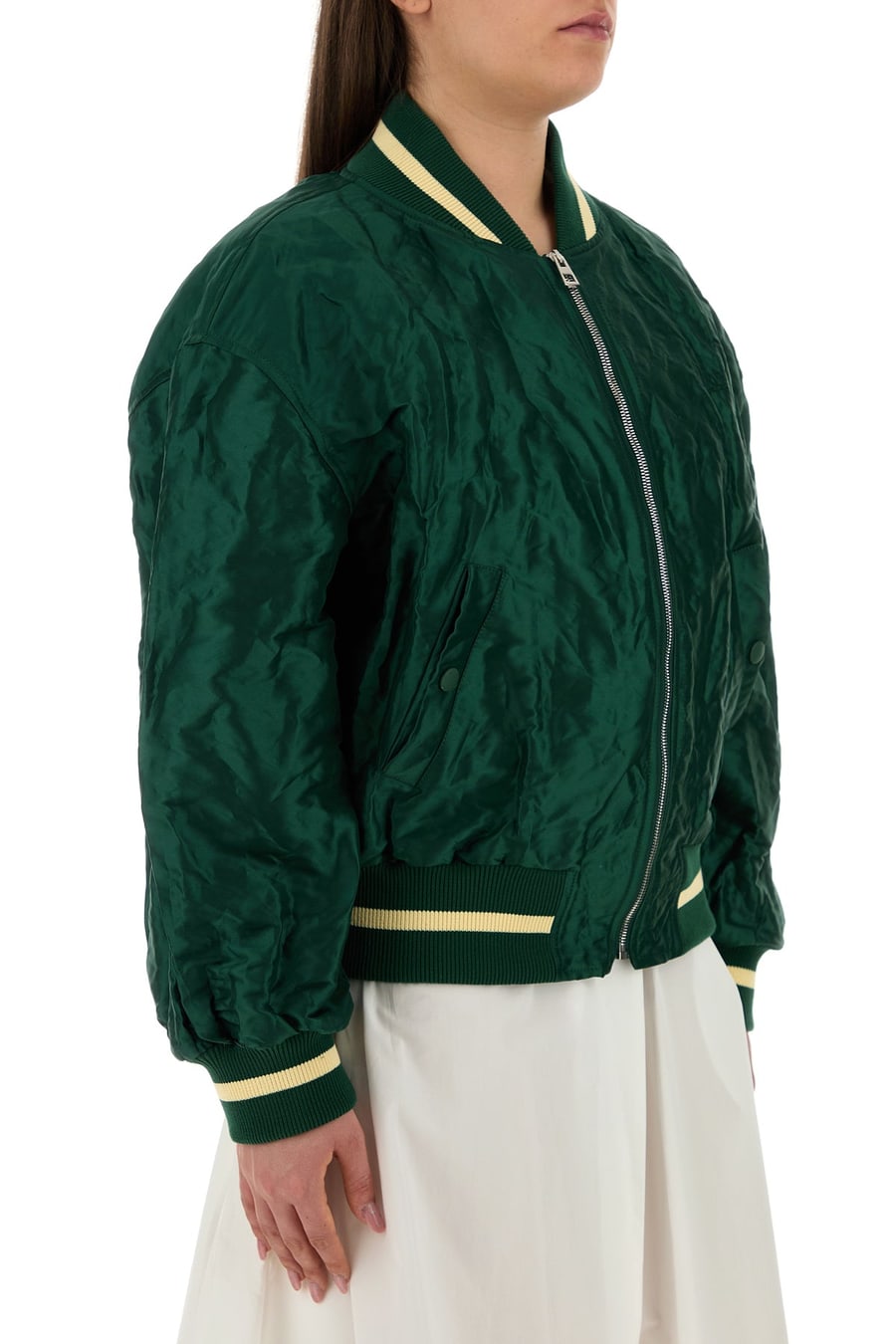Loewe Bomber in tessuto tecnico verde scuro, view 3
