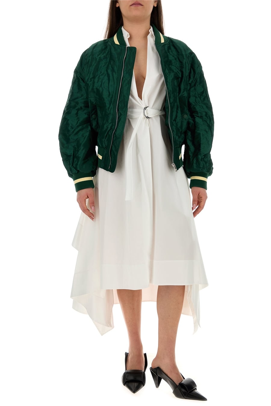 Loewe Bomber in tessuto tecnico verde scuro, view 6