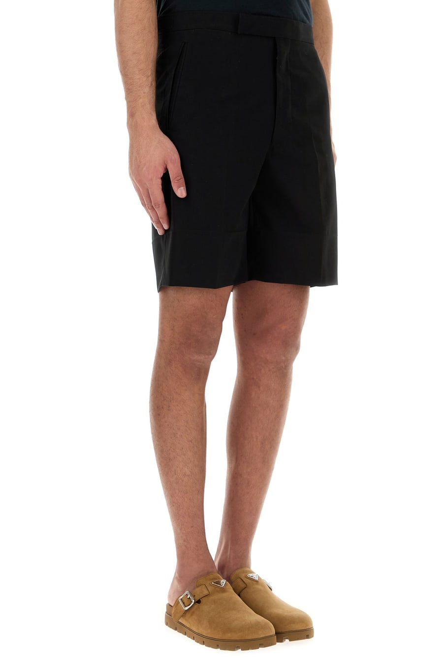 Prada Bermuda in cotone nero, view 3