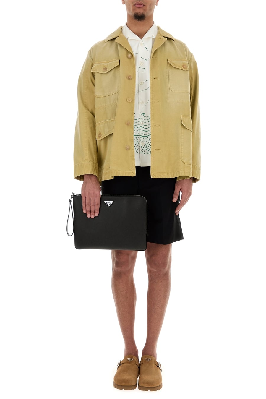Prada Bermuda in cotone nero, view 6